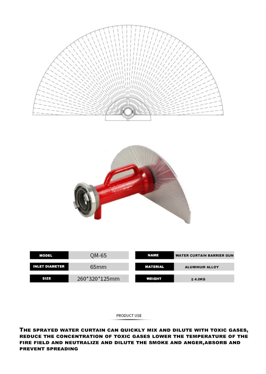 Fire Fighting Nozzles water Wall Nozzle water Shields Nozzle Water Wall Spray Nozzle
